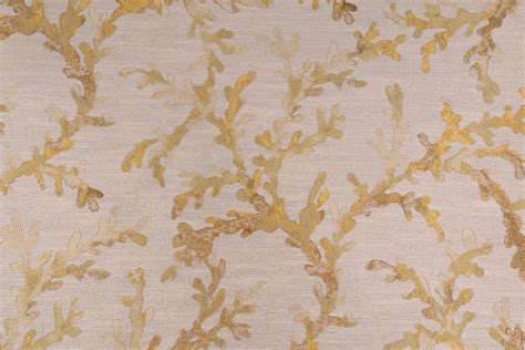 33 Yards Damask Upholstery Fabric In Gold