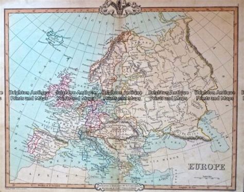 Antique Map 232 401 Europe By Cruchley C1834 Brighton Antique Prints