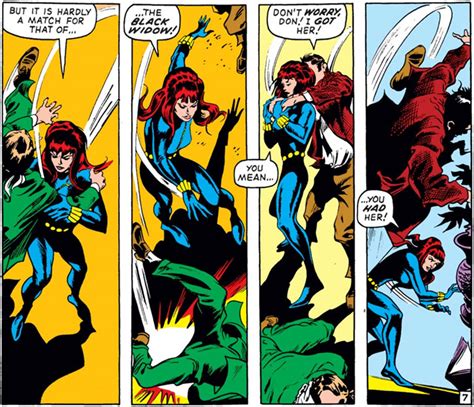 black widow marvel comics champions 1970s profile