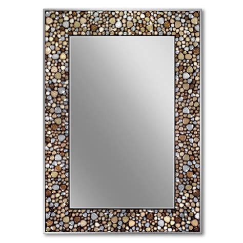 Deco Mirror Frame Less Mosaic 22 In X 32 In Pebble Glass Wall Mirror