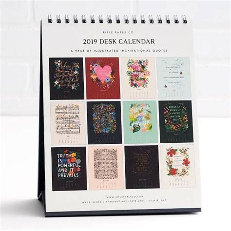 2019 Inspirational Quotes Desk Calendar Desk Paper Source Desk