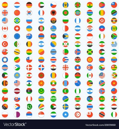 Flag World Icons Royalty Free Vector Image Vectorstock