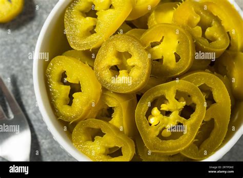 Organic Pickled Jalapeno Peppers In A Jar Stock Photo Alamy