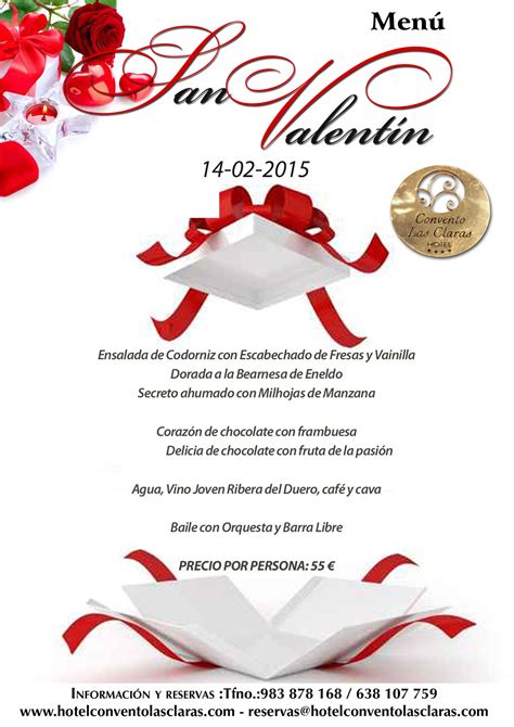Menú y paquete especial "San Valentín", en Convento las Claras - Enodestino