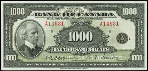 New Canadian 1000 Dollar Bill