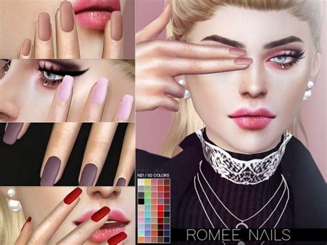 The Sims Resource Romee Nails N21 By Pralinesims • Sims 4 Downloads