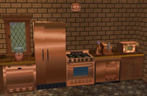Mod The Sims Copper Textures For Base Game Kitchen Appliances