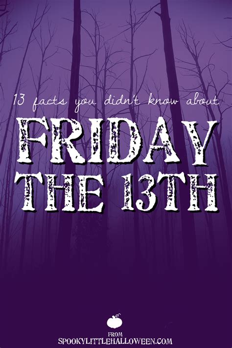 Do you feel dates like friday the 13th occur often? 13 Facts You Didn't Know About Friday the 13th - Spooky ...