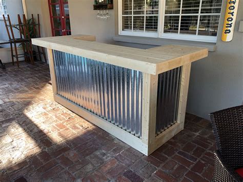 The Indoor Thomas 3 X 8 X 3 Two Level Rustic Corrugated Metal And
