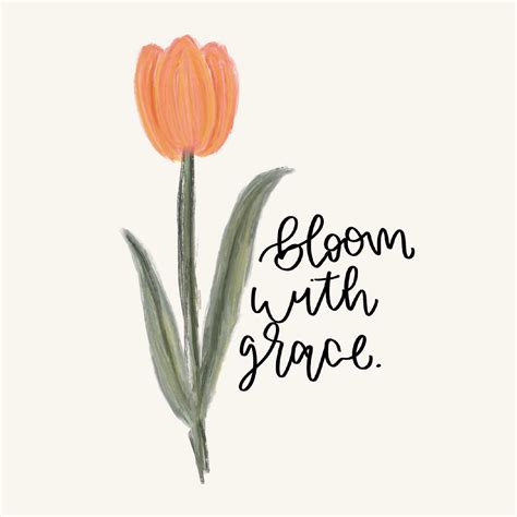 Tulip With A Quote Digital Or Printable Options Etsy