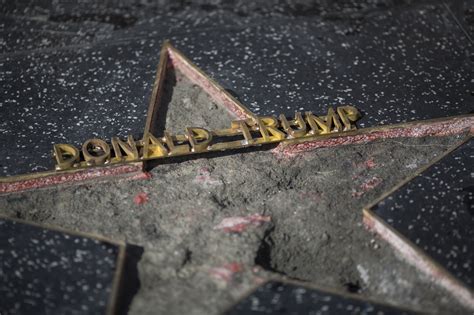 Donald Trumps Hollywood Walk Of Fame Star Smashed By Pickax Wielding