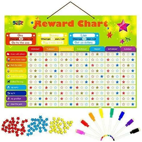 Magnetic Reward Behavior Star Chore Chart For One Or Multiple Kids