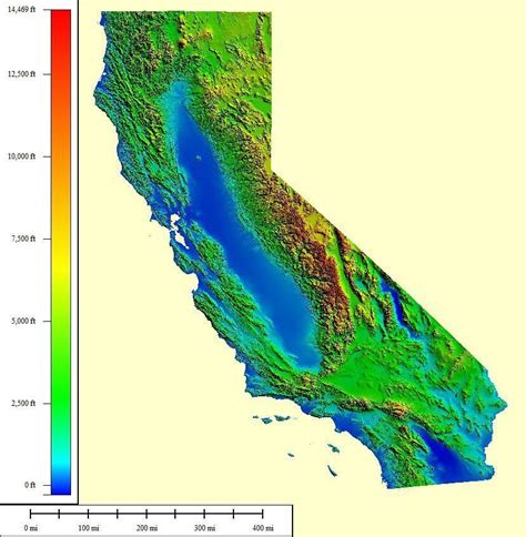 Topographic Map Of California In Which Both The Highest And United 50f