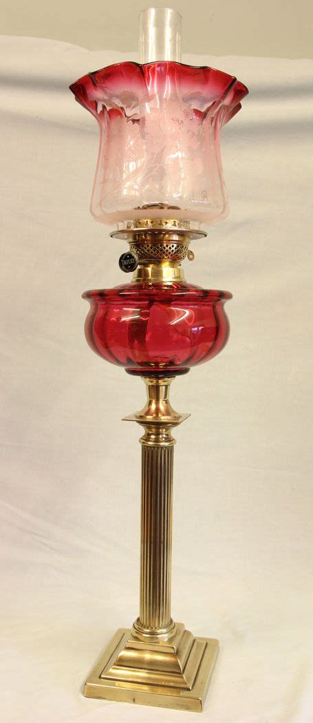 Antique Victorian Cranberry Oil Lamp 760863 Uk