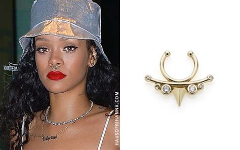 Rihanna Gets Edgy In Meadowlark Septum Ring Haus Of Rihanna Rihanna Style Rihanna Black