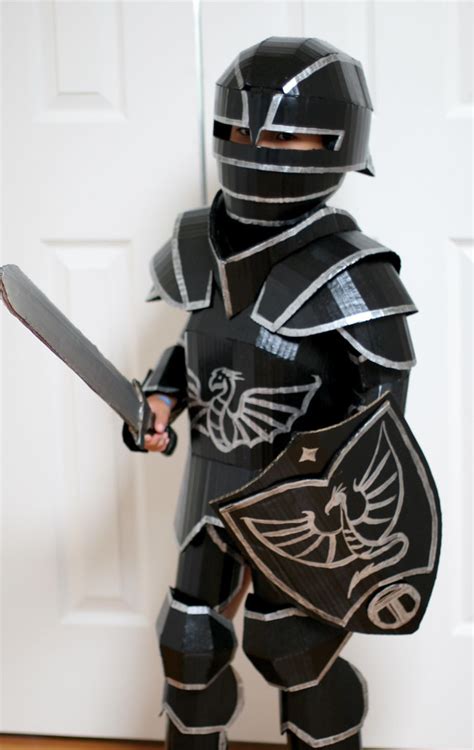 artist creates  full suit  black knight armor