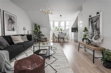 Earthy Interior Design Of A Compact Scandinavian Apartment