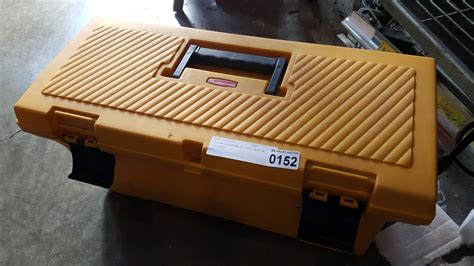 Yellow Rubbermaid Tool Box W Contents