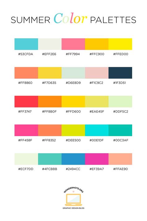 5 Inspiring Summer Color Palettes For Design