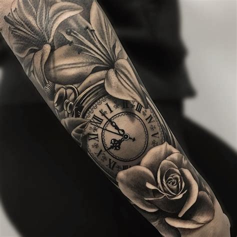 Roses And Clock Tattoo Roses And Clock Watch Tattoos Clock Tattoo Design Clock And Rose Tattoo