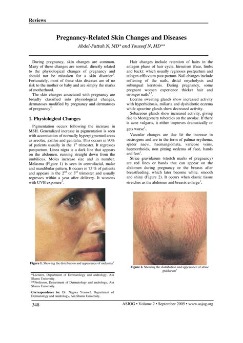 Pdf Pregnancy Related Skin Changes And Diseases