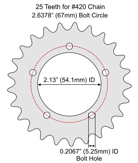 25 Tooth Sprocket With F5 Mounting Pattern For 40 41 And 420 Chain