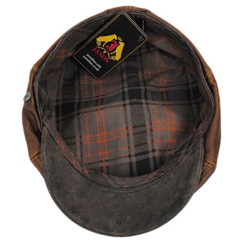 Jaxon Hats Leather Suede Newsboy Cap Newsboy Caps