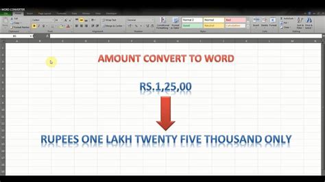 How To Convert Number Into Words In Excel Youtube
