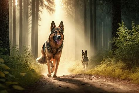 Wolf Following A German Shepherd Dog Digital Art By Angie Tirado Fine