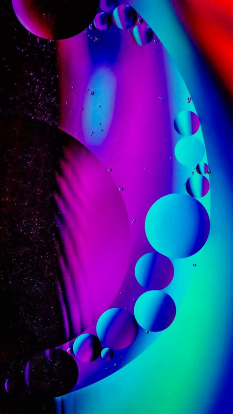 Download Wallpaper 938x1668 Bubbles Water Circles Gradient Colorful