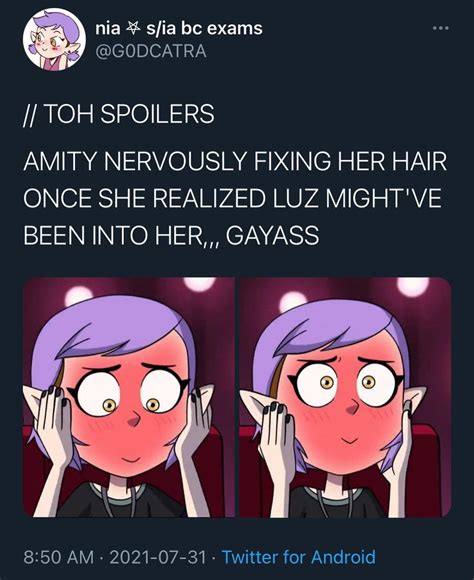 Tweet About The Owl House Season 2 Episode 8 Amity Blight Nervously