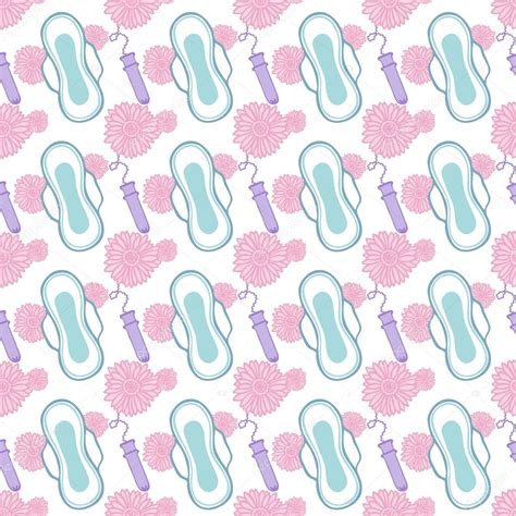Feminine Hygiene Products Sketch Seamless Pattern With Hand Drawn