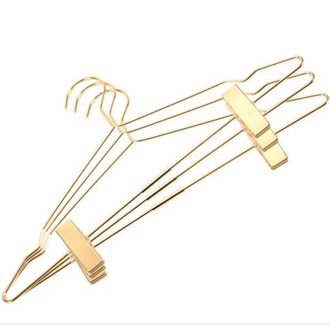 New Arrival Shiny Gold Steel Wire Baby Clothes Hanger Adult Metal