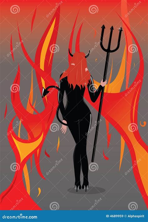 Devil Girl Stock Vector Illustration Of Flame Evil Fire 4689959