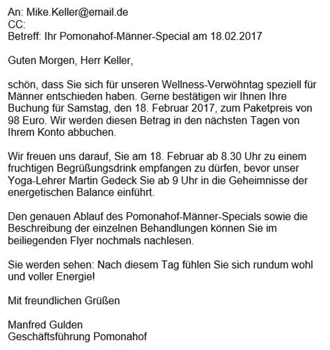 Ein anschreiben zum angebot muss aus kundensicht formuliert und wertschätzend sein. Mustervorlage: Inhalt einer Auftragsbestätigung - business ...