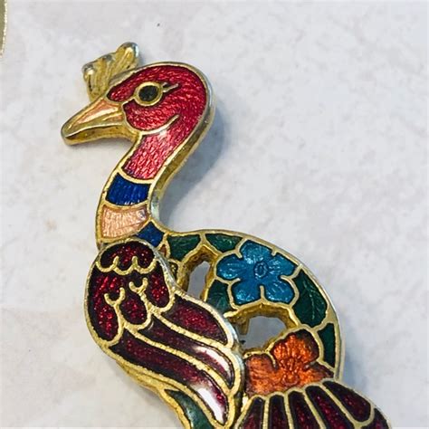 Jewelry Peacock Brooch Multicolor Enamel Gold Tone Poshmark