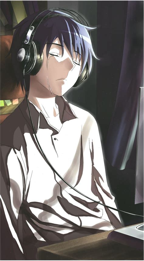 Sad Anime Boy Depressed Drawing Anime Gambar Anime Sad Boy Hd Png