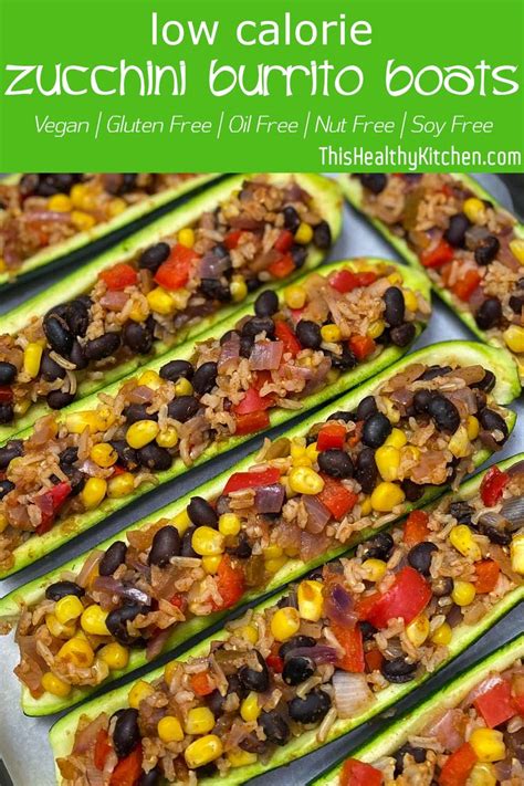 Maybe you would like to learn more about one of these? Low Calorie Mexican Zucchini Boats - This Healthy Kitchen | Recipe in 2020 | Oil free vegan ...