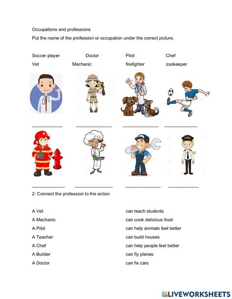 Professions And Occupations Activity Live Worksheets