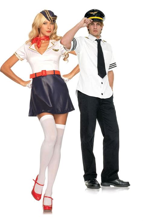 Flight Attendant And Pilot Couple Sexy Halloween Costumes Halloween