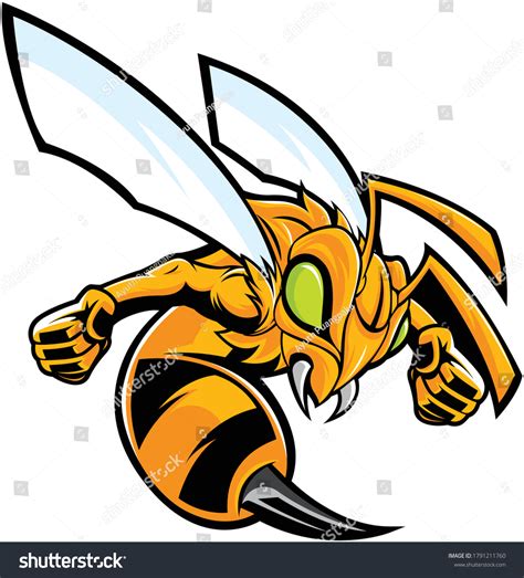 Cartoon Stinger Killer Bee Stock Vector Royalty Free 1791211760