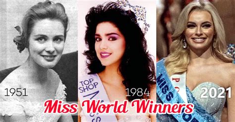 Full List Of Miss World Winners 1951 2022