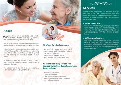 Create A Brochure Design For Wilson Homecare 101 Diseños De Brochure