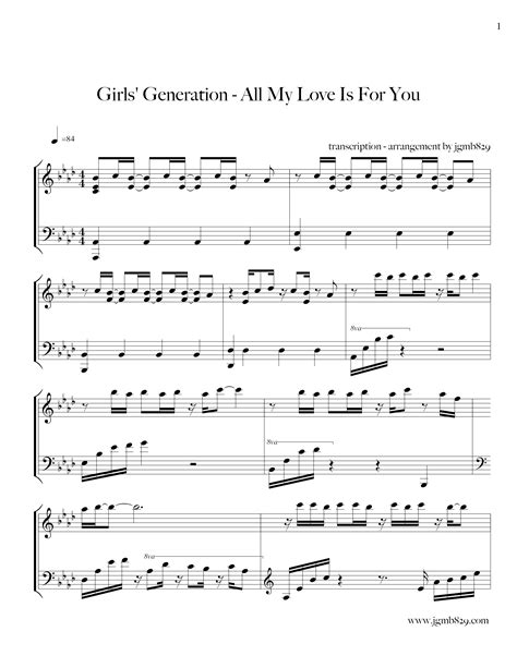 Girls Generation All My Love Is For You Sheet Music Pdf Free Score