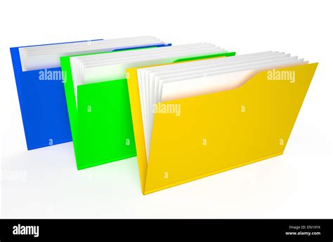 Colored Folders Isolated On White Background Stock Photo Alamy