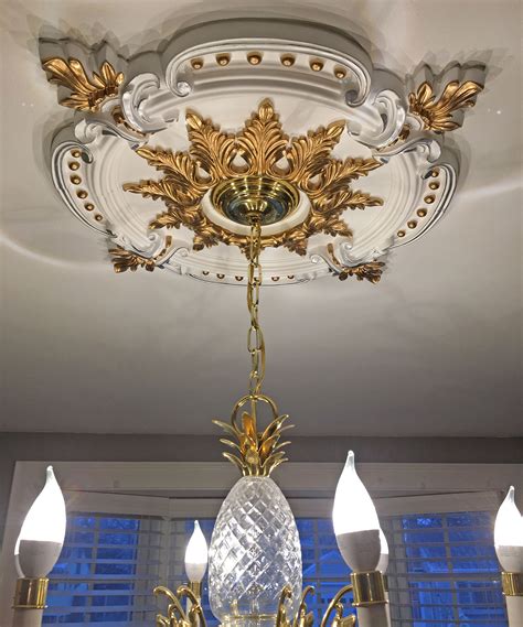 Ekena Millwork Benson Classic Ceiling Medallion With Gold Leaves The Depot Digest