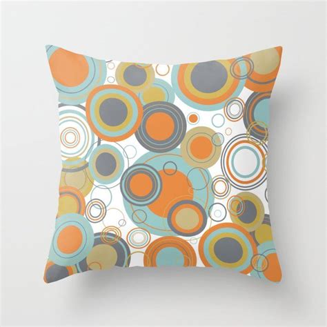 retro mid century modern circles geometric bubbles pattern throw pillow couch throw pillows