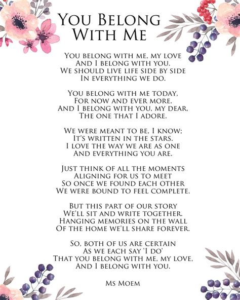 You Belong With Me Ms Moem Poems Life Etc Love Poems Wedding