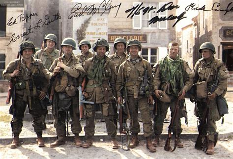 Us Paratroopers Front Row Of Easy Company 2nd Battalion Of The