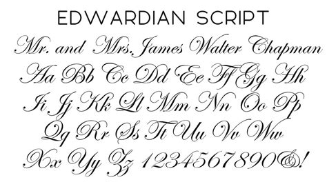 Edwardian Script Alphabet